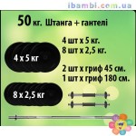 Штанга + гантели 50 кг